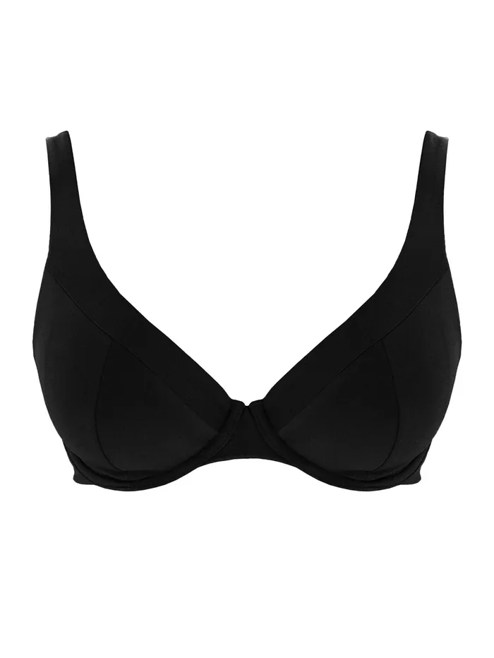 Women Form And Fold 8211 The Line Bikini Top In Black The UNDONE Swimwear