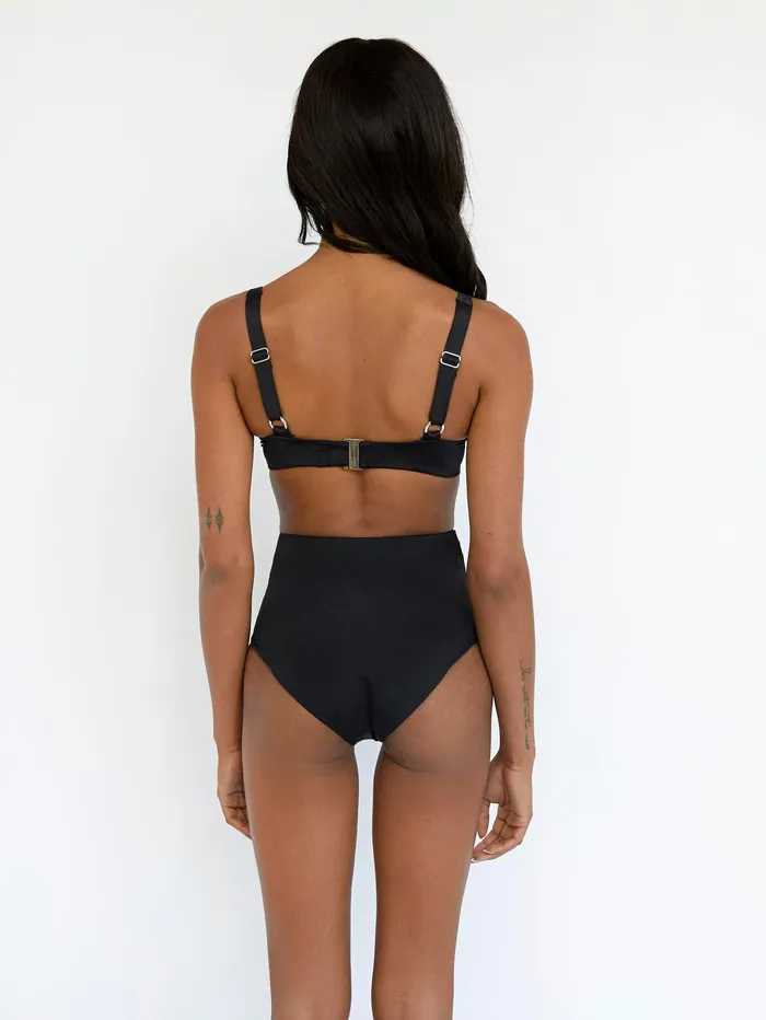 Women Form And Fold 8211 The Line Bikini Top In Black The UNDONE Swimwear