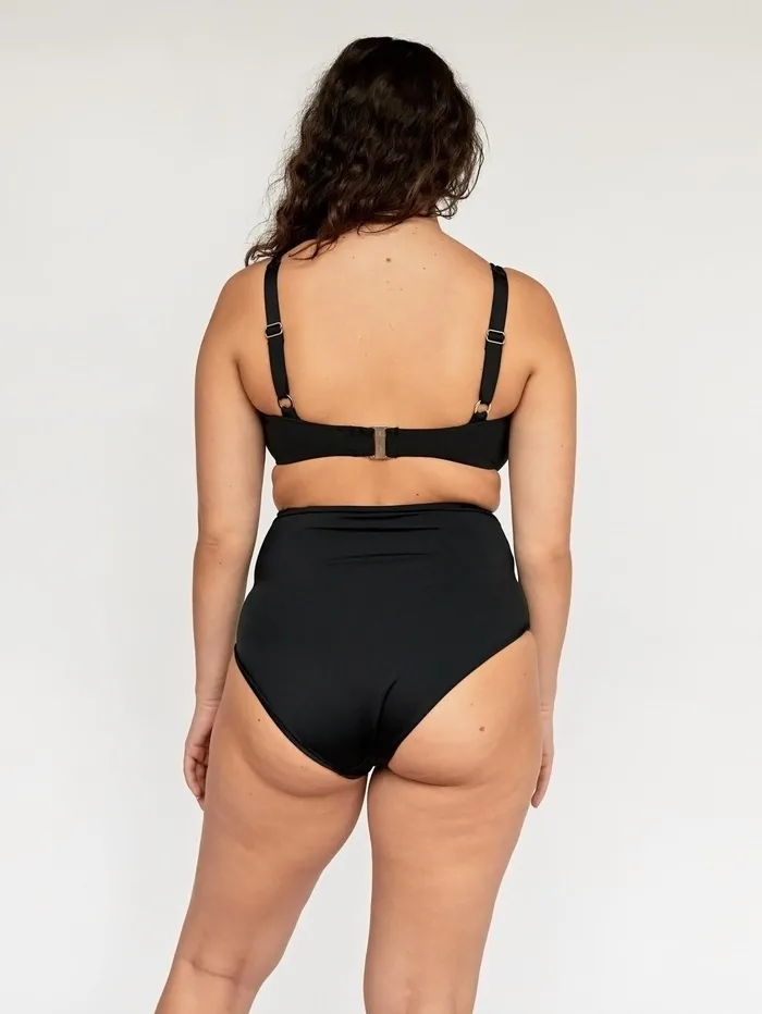 Women Form And Fold 8211 The Line Bikini Top In Black The UNDONE Swimwear