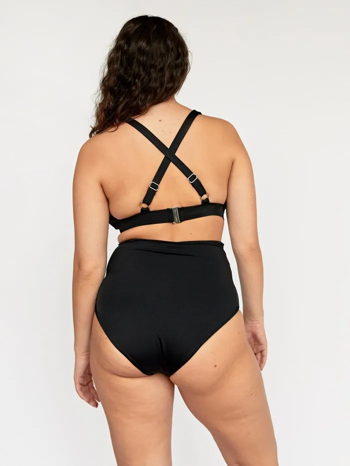 Women Form And Fold 8211 The Tri Bikini Top In Black The UNDONE Swimwear