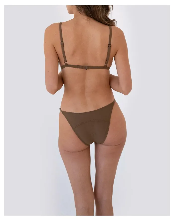 Women GALAMAAR Dillon Tri Bikini Top Brown Madewell Swim Women GALAMAAR Dillon Tri Bikini Top Brown Madewell Swim