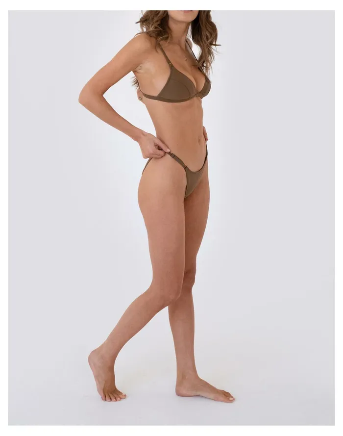 Women GALAMAAR Dillon Tri Bikini Top Brown Madewell Swim Women GALAMAAR Dillon Tri Bikini Top Brown Madewell Swim