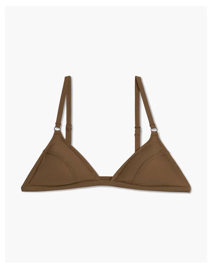 Women GALAMAAR Dillon Tri Bikini Top Brown Madewell Swim Women GALAMAAR Dillon Tri Bikini Top Brown Madewell Swim
