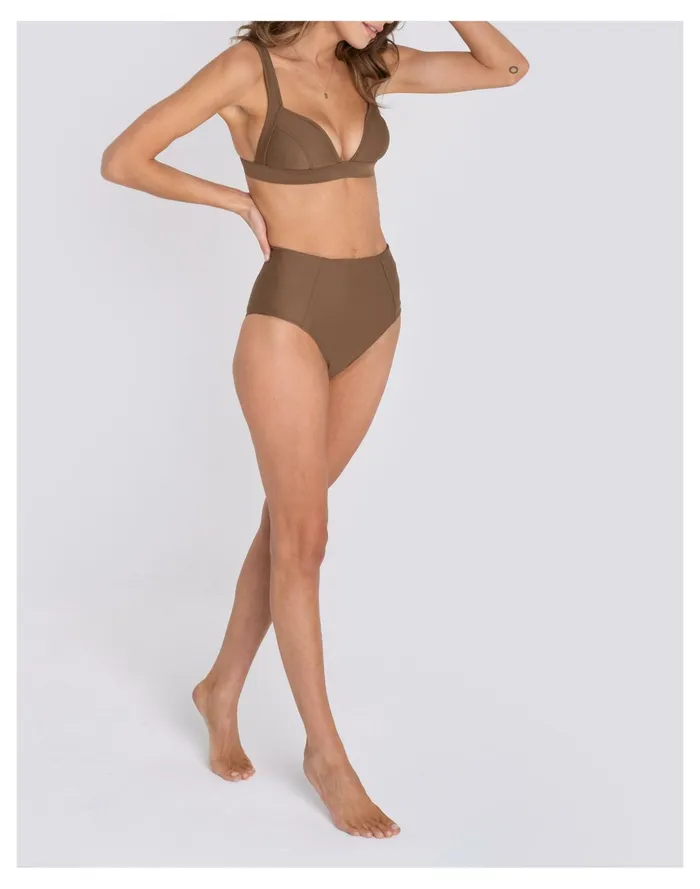 Women GALAMAAR Neeve Contour Bikini Top Brown Madewell Swim Women GALAMAAR Neeve Contour Bikini Top Brown Madewell Swim