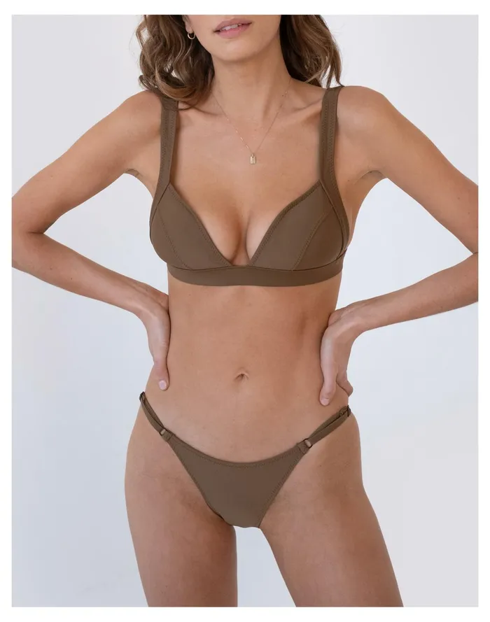 Women GALAMAAR Neeve Contour Bikini Top Brown Madewell Swim Women GALAMAAR Neeve Contour Bikini Top Brown Madewell Swim