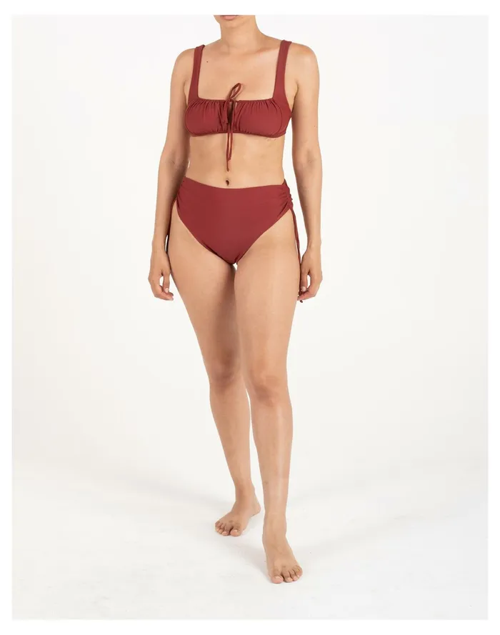 Women GALAMAAR Rouched Bottom Dark Red Madewell Swim