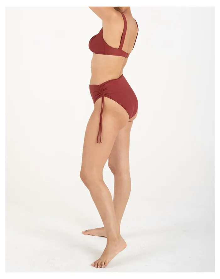 Women GALAMAAR Rouched Bottom Dark Red Madewell Swim