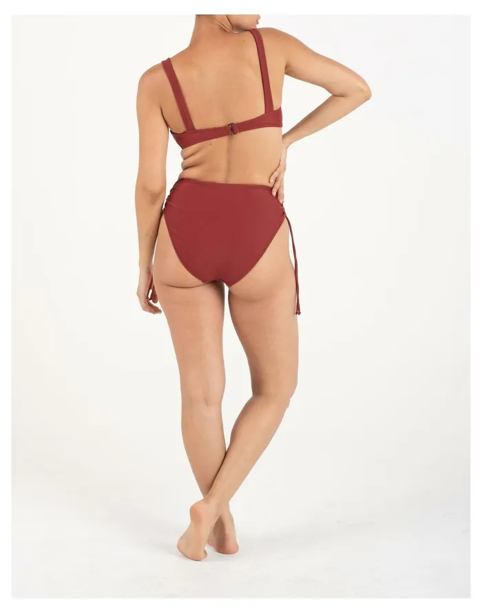 Women GALAMAAR Rouched Bottom Dark Red Madewell Swim