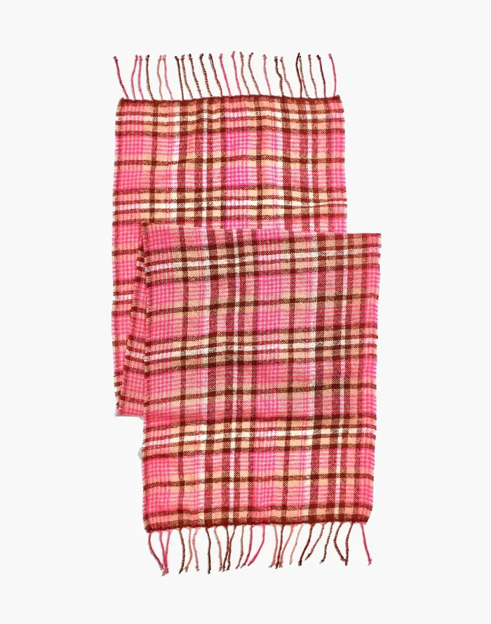 Women Gauzy Plaid Scarf Azalea Plaid Azalea Madewell Scarves and Capes