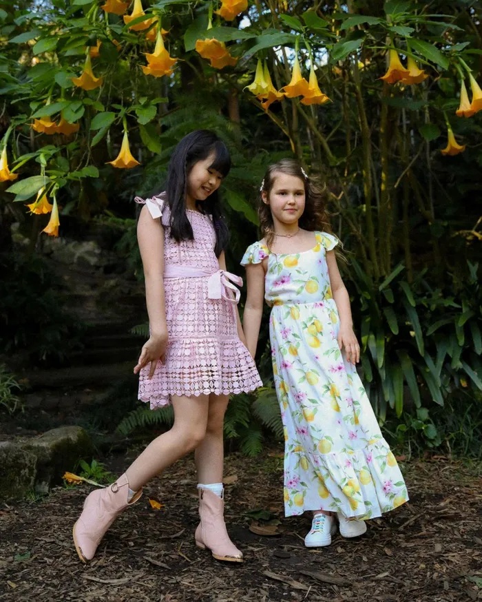 Women Girls Belle and Bloom Sunset Sakura Maxi Dress 8211 Sakura Orchard