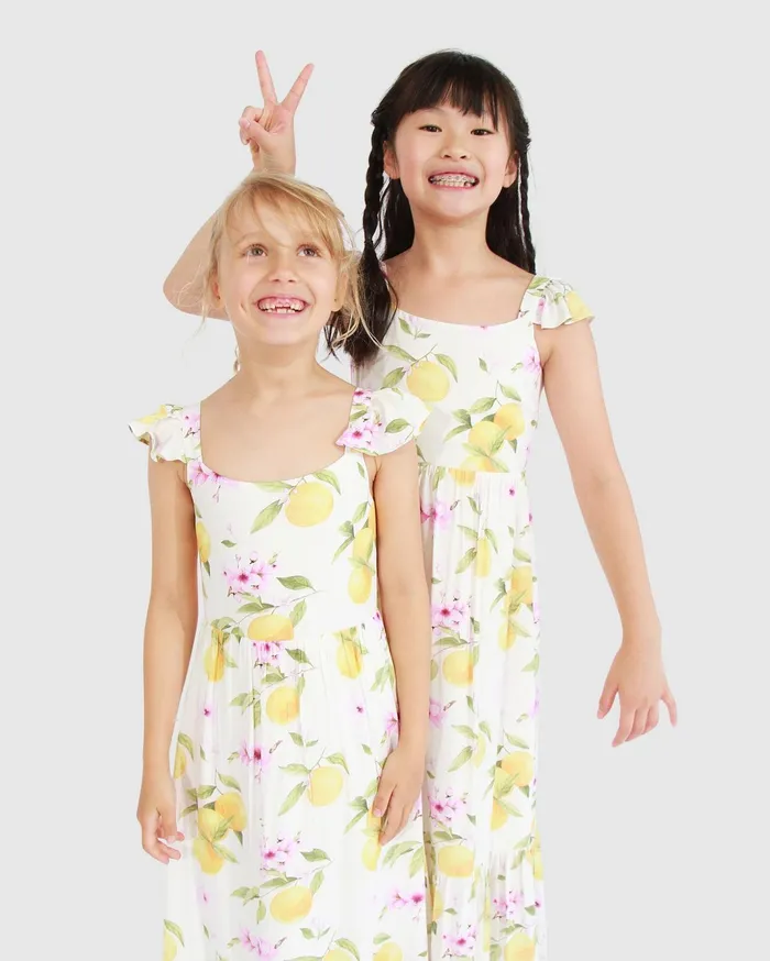 Women Girls Belle and Bloom Sunset Sakura Maxi Dress 8211 Sakura Orchard