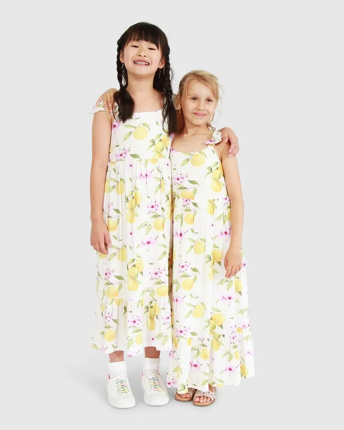 Women Girls Belle and Bloom Sunset Sakura Maxi Dress 8211 Sakura Orchard