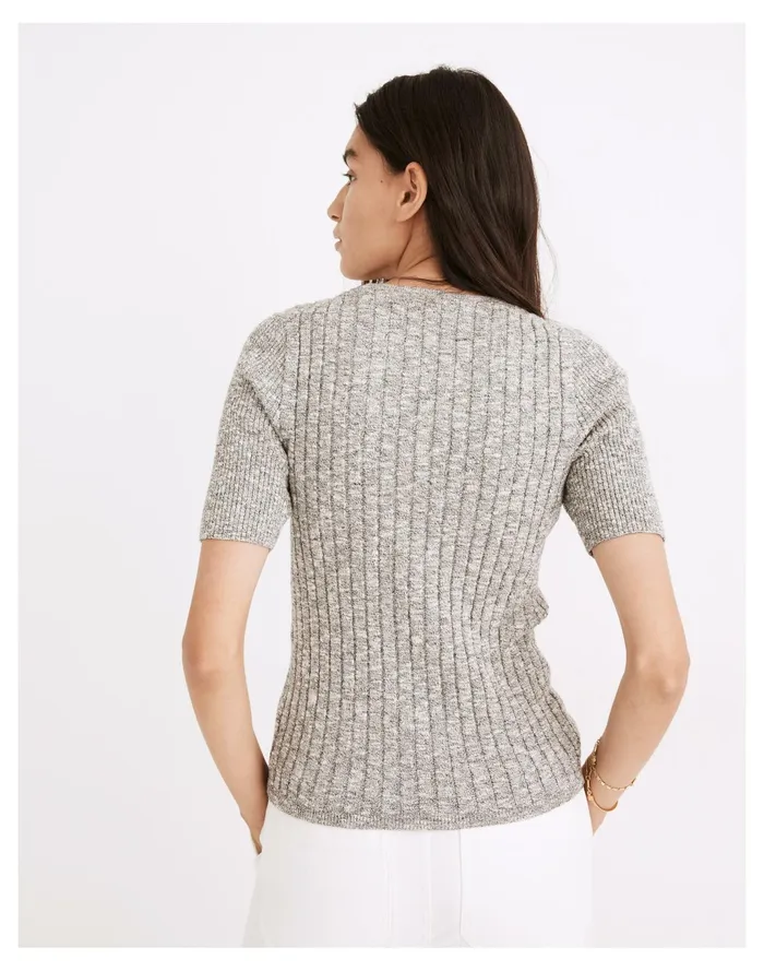 Women Glencrest Button Front Sweater Tee Marled Storm Madewell Sweaters Women Glencrest Button Front Sweater Tee Marled Storm Madewell Sweaters