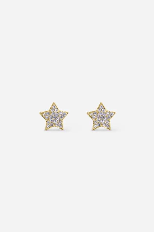 Women Gold Stainless Steel Plated Star Earrings Roman Jewellery