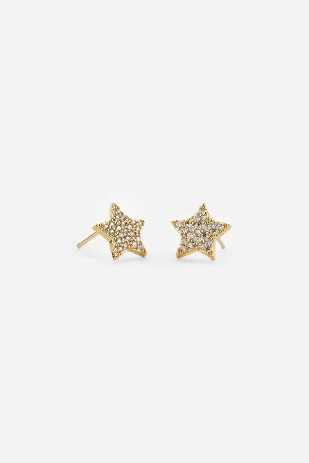 Women Gold Stainless Steel Plated Star Earrings Roman Jewellery