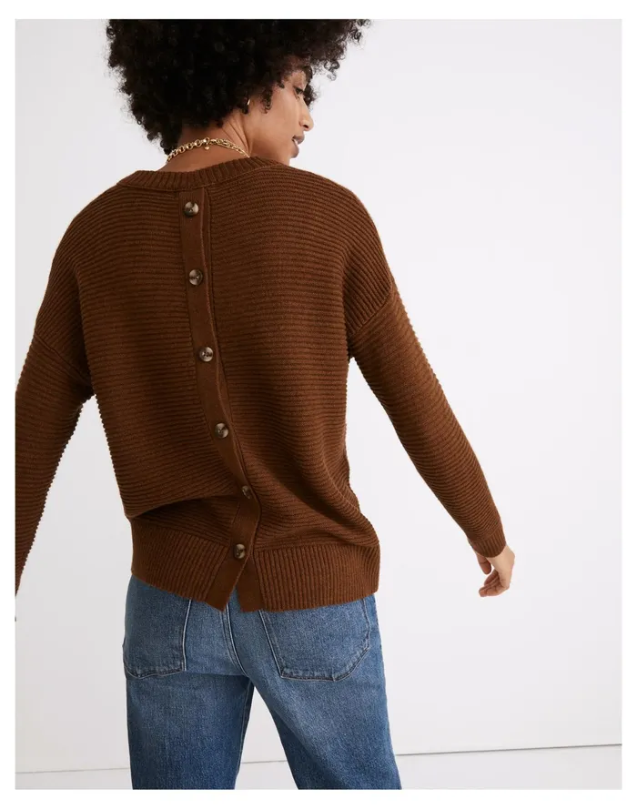 Women Greensboro Button Back Sweater Heather Cinnamon Madewell Sweaters Women Greensboro Button Back Sweater Heather Cinnamon Madewell Sweaters
