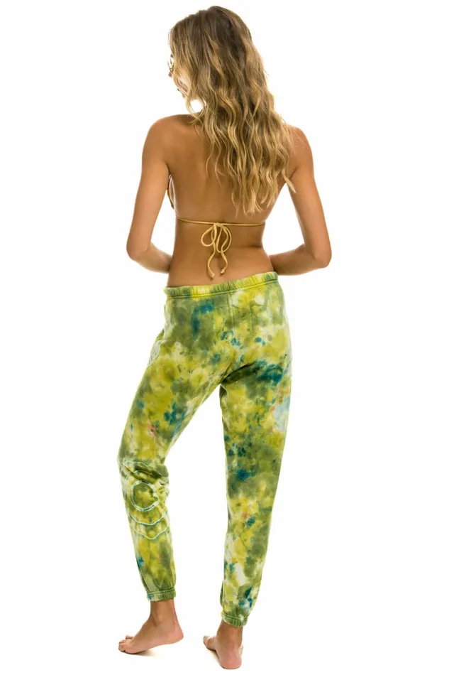 Women HAND DYED SWEATPANTS 8211 TIE DYE GREEN YELLOW Aviator Nation Sweatpants Women HAND DYED SWEATPANTS 8211 TIE DYE GREEN YELLOW Aviator Nation Sweatpants