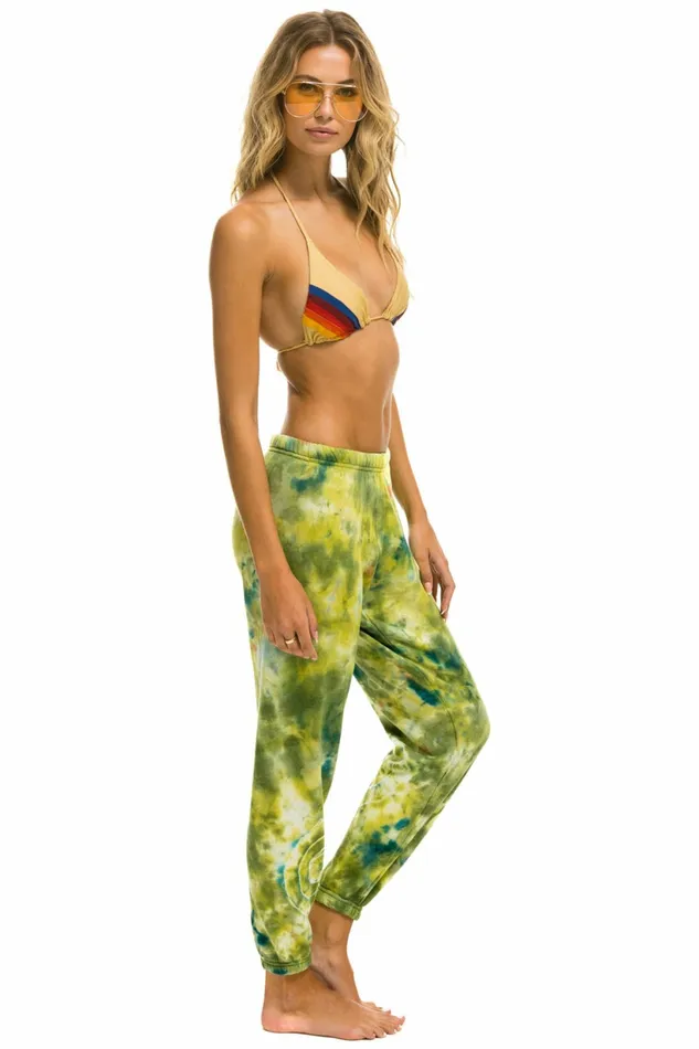 Women HAND DYED SWEATPANTS 8211 TIE DYE GREEN YELLOW Aviator Nation Sweatpants Women HAND DYED SWEATPANTS 8211 TIE DYE GREEN YELLOW Aviator Nation Sweatpants