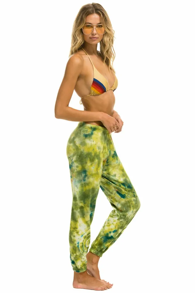 Women HAND DYED SWEATPANTS 8211 TIE DYE GREEN YELLOW Aviator Nation Sweatpants Women HAND DYED SWEATPANTS 8211 TIE DYE GREEN YELLOW Aviator Nation Sweatpants