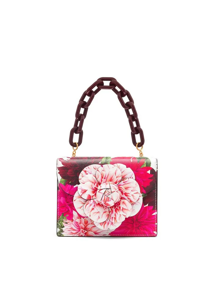 Women Handbags Oscar De La Renta Dahlia Printed Mini TRO Bag White Multi Women Handbags Oscar De La Renta Dahlia Printed Mini TRO Bag White Multi