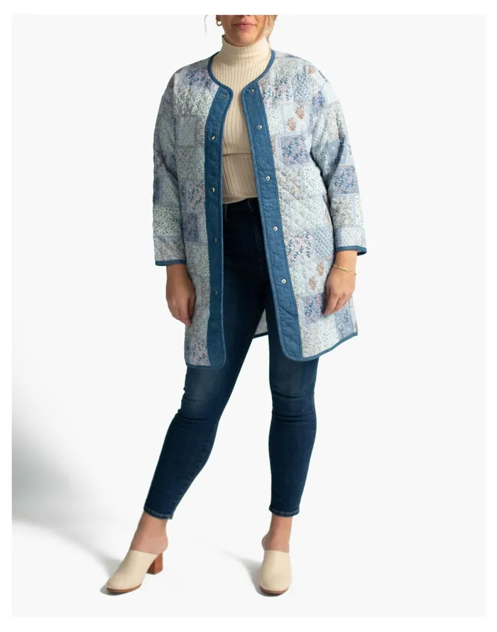 Women HarperSage Homebody Jacket Blue Multi Madewell Jackets