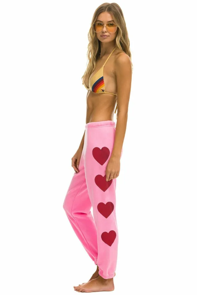Women HEART STITCH 4 SWEATPANTS 8211 NEON PINK Aviator Nation Sweatpants