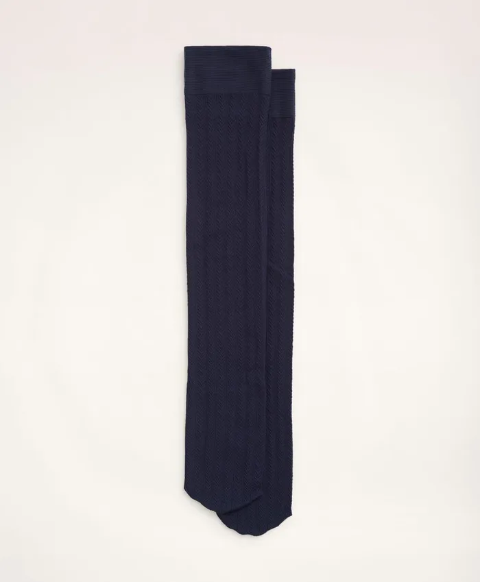 Women Herringbone Socks Navy Brooks Brothers Socks and Hosiery