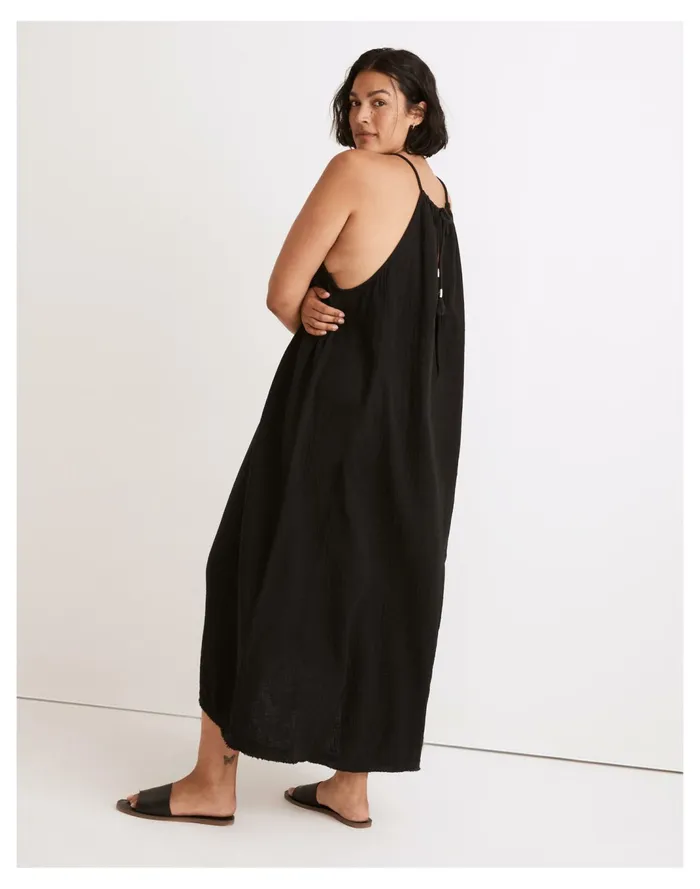 Women High Neck Cover Up Maxi Dress True Black Madewell Swim Women High Neck Cover Up Maxi Dress True Black Madewell Swim
