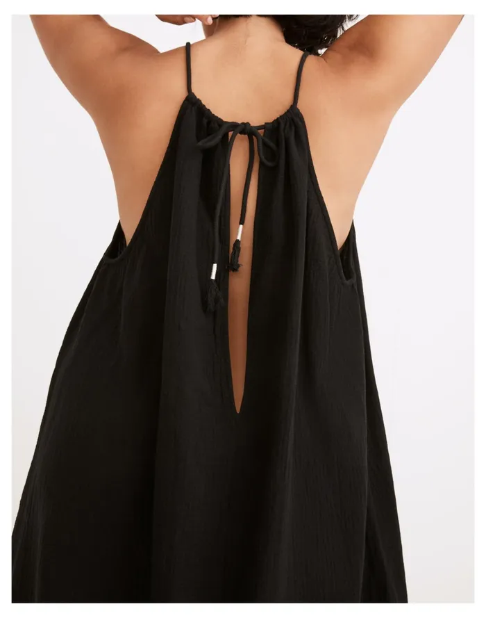 Women High Neck Cover Up Maxi Dress True Black Madewell Swim Women High Neck Cover Up Maxi Dress True Black Madewell Swim