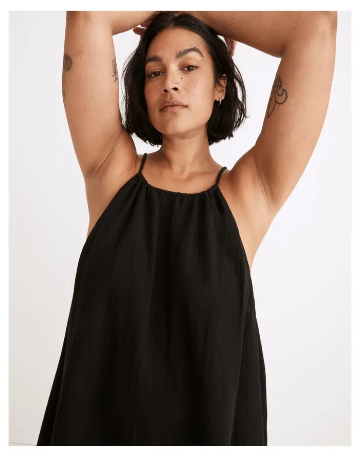 Women High Neck Cover Up Maxi Dress True Black Madewell Swim Women High Neck Cover Up Maxi Dress True Black Madewell Swim