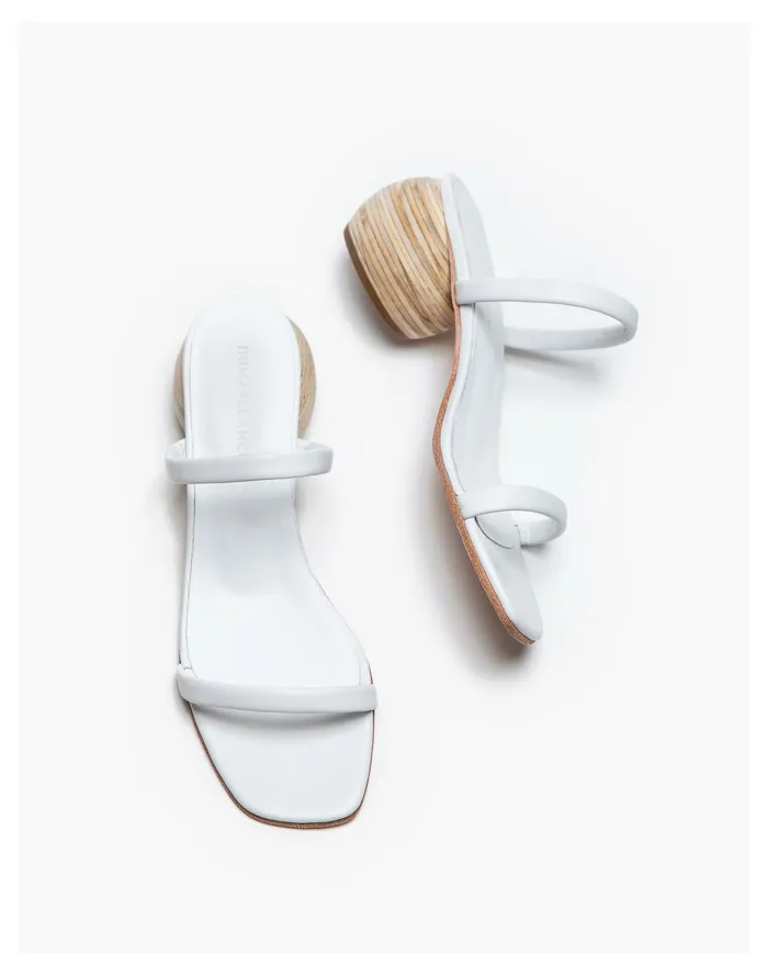 Women HUMA BLANCO Leather Chachi Sandals White Madewell Heels
