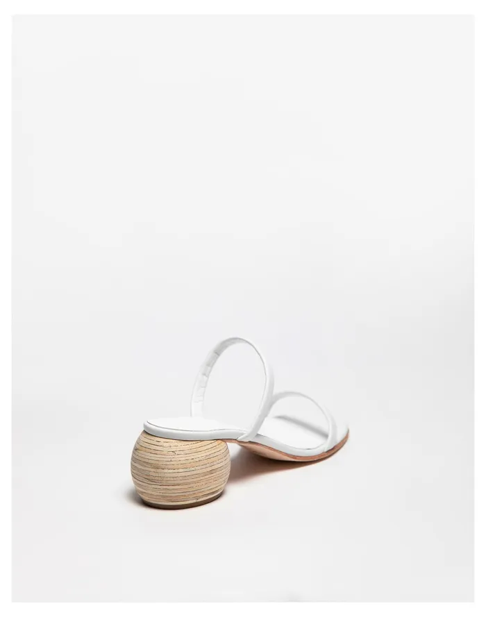 Women HUMA BLANCO Leather Chachi Sandals White Madewell Heels