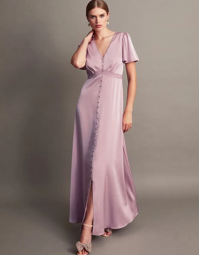 Women Ivy Satin Maxi Dress Mink Monsoon Occasionwear