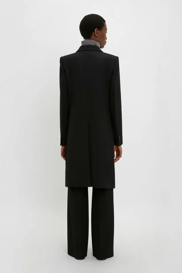 Women Jackets and Coats Victoria Beckham Double Breasted Tuxedo Coat In Black