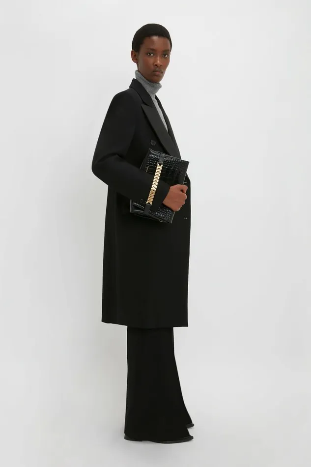 Women Jackets and Coats Victoria Beckham Double Breasted Tuxedo Coat In Black