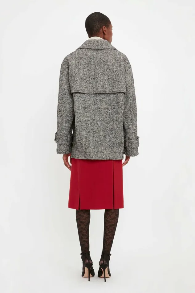 Women Jackets and Coats Victoria Beckham Oversized Pea Coat In Monochrome