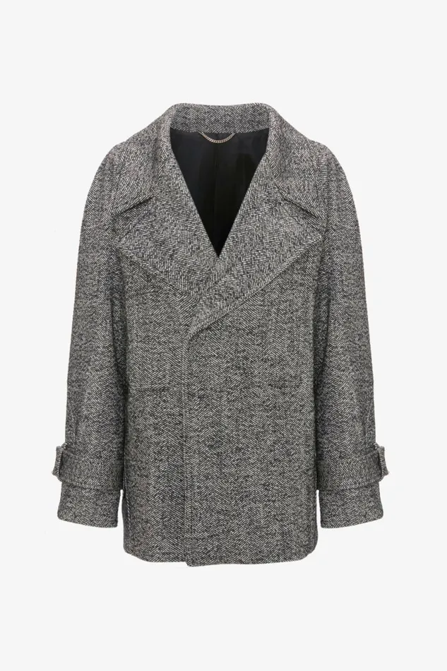 Women Jackets and Coats Victoria Beckham Oversized Pea Coat In Monochrome