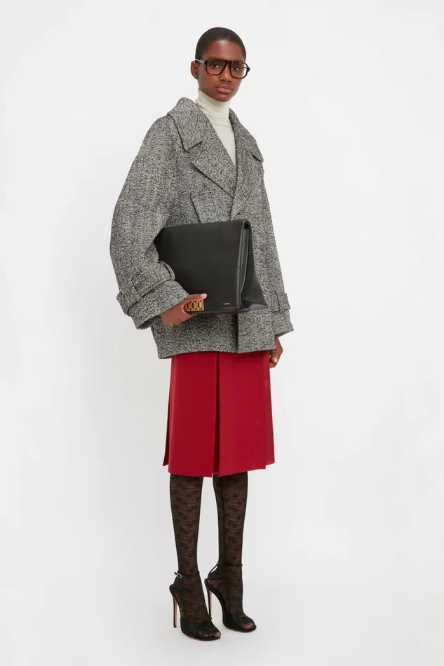 Women Jackets and Coats Victoria Beckham Oversized Pea Coat In Monochrome