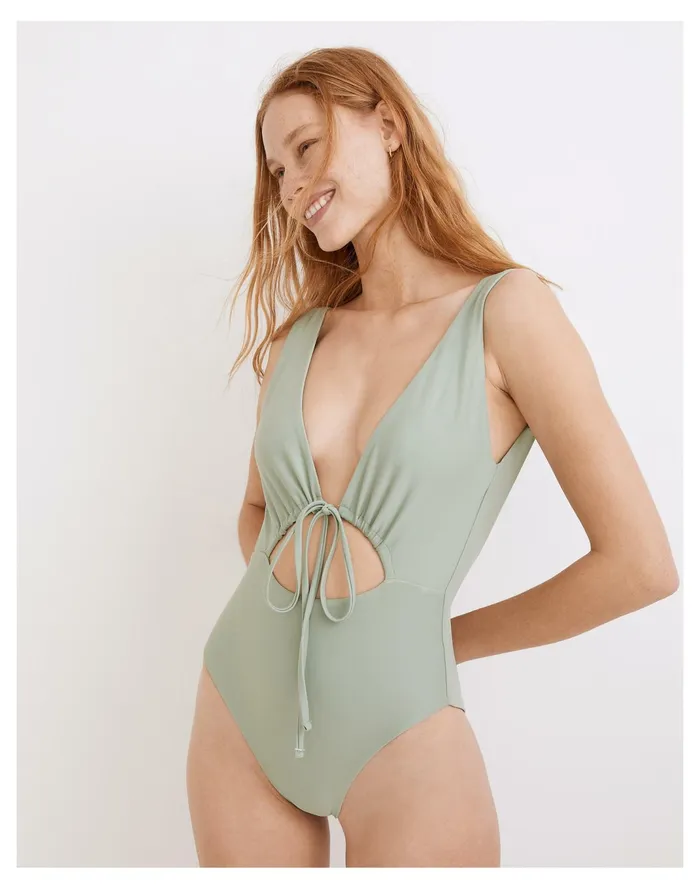 Women Jade Swim Cava Cutout One Piece Swimsuit Olive Madewell Swim Women Jade Swim Cava Cutout One Piece Swimsuit Olive Madewell Swim