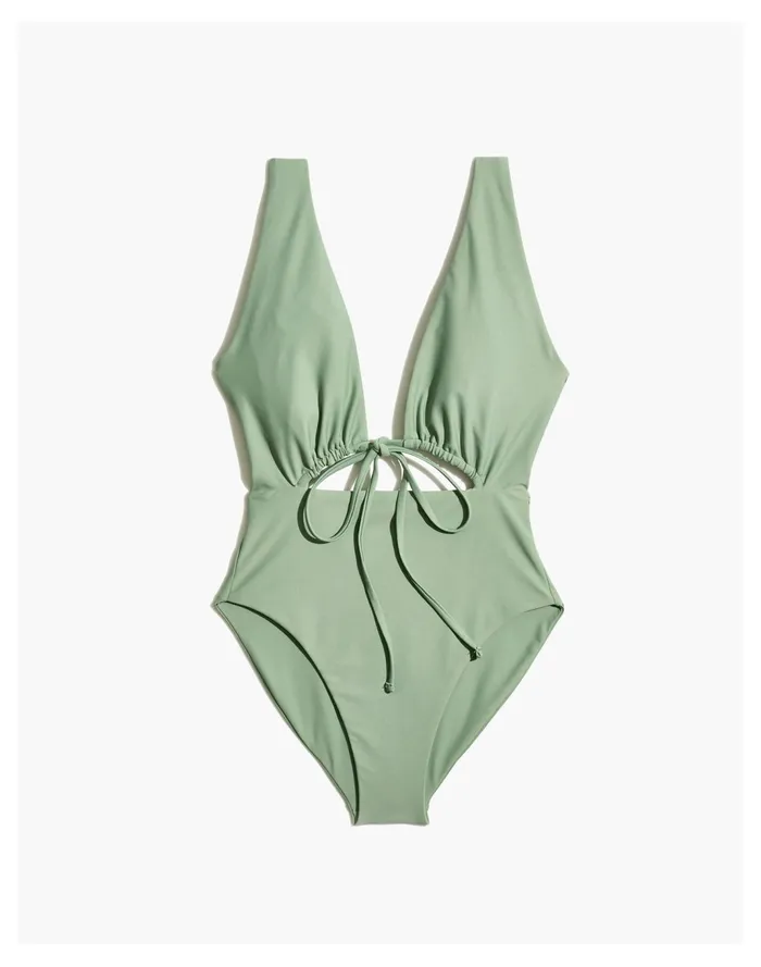 Women Jade Swim Cava Cutout One Piece Swimsuit Olive Madewell Swim Women Jade Swim Cava Cutout One Piece Swimsuit Olive Madewell Swim