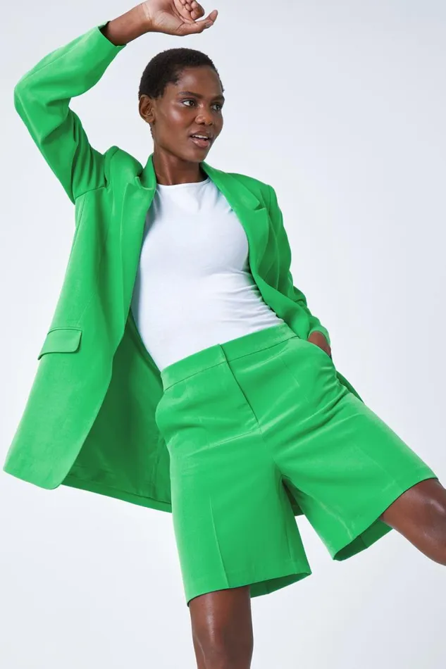 Women Jade Tailored Bermuda Shorts Roman Coords