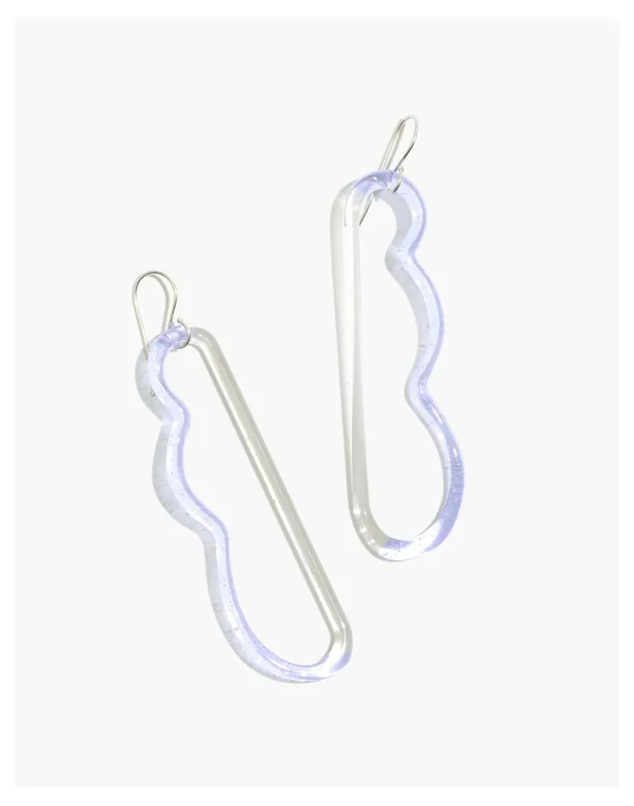 Women Jane DArensbourg Wave Lilac And Clear Glass Earrings Light Purple Madewell Earrings