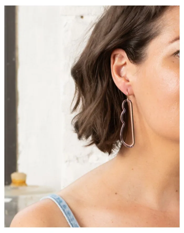 Women Jane DArensbourg Wave Lilac And Clear Glass Earrings Light Purple Madewell Earrings Women Jane DArensbourg Wave Lilac And Clear Glass Earrings Light Purple Madewell Earrings