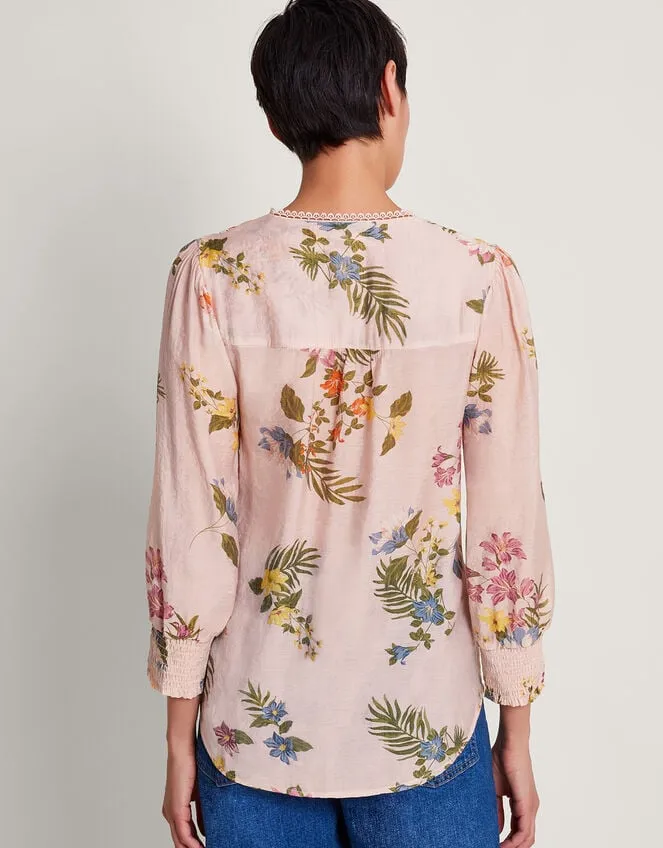 Women Jaquetta Floral Blouse Pink Monsoon Tops and Blouses