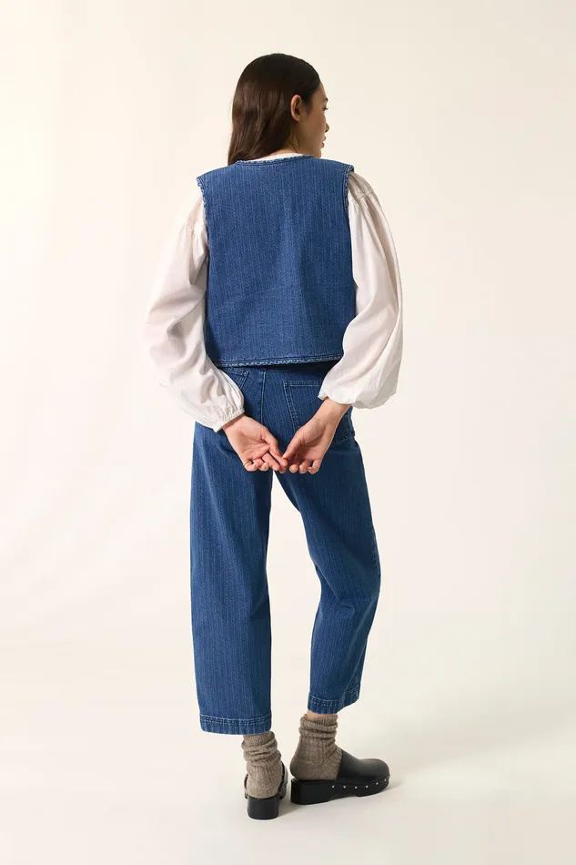 Women Jeans Louadi 2 Middle Blue Jean Coton Bleu Des Petits Hauts Denim