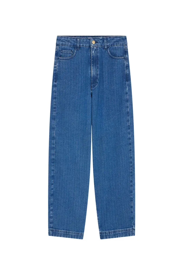 Women Jeans Louadi 2 Middle Blue Jean Coton Bleu Des Petits Hauts Denim
