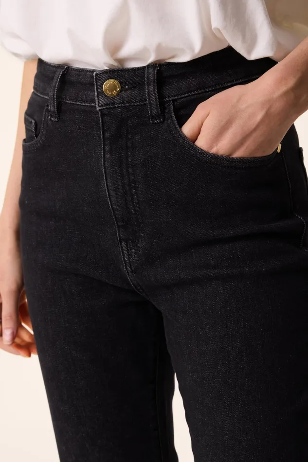Women Jeans Lulu 2 Dark Jean Coton Noir Des Petits Hauts Trousers and Jumpsuits