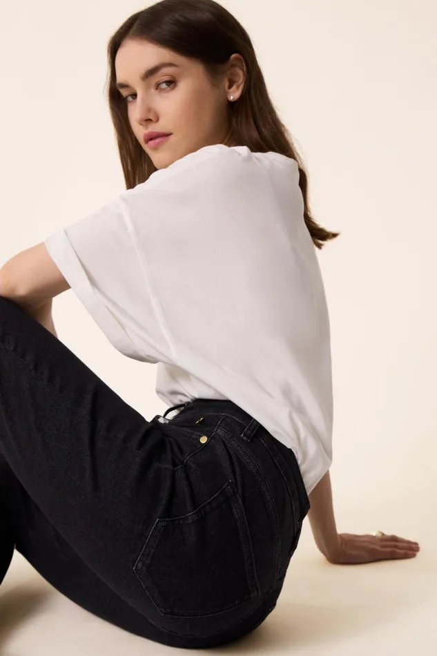 Women Jeans Lulu 2 Dark Jean Coton Noir Des Petits Hauts Trousers and Jumpsuits