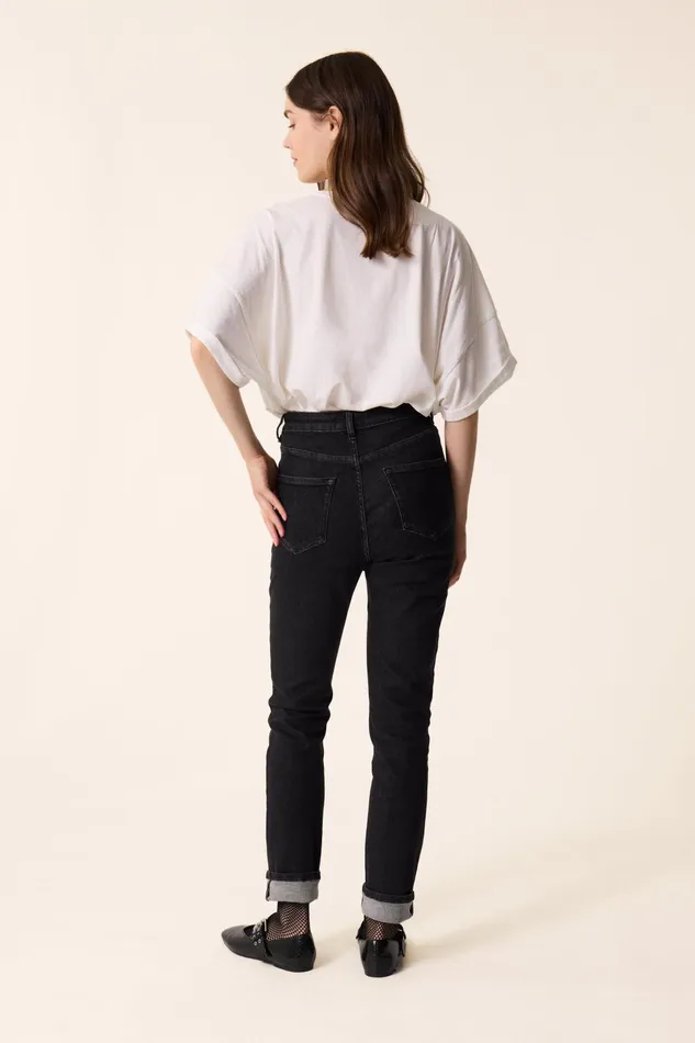 Women Jeans Lulu 2 Dark Jean Coton Noir Des Petits Hauts Trousers and Jumpsuits