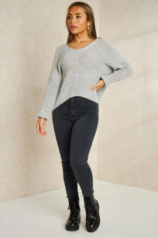 Women Jeans Skinny Gris Fonc Grey Brentiny Paris Jeans